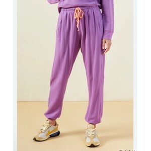 Monrow Super Soft Fleece Grandpa Sweatpants Purple Small